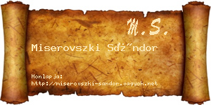 Miserovszki Sándor névjegykártya