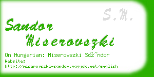 sandor miserovszki business card